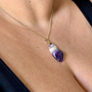 • Banded Amethyst Necklace •